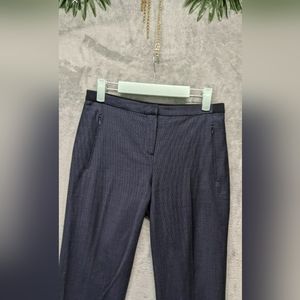 T. TAHARI Wool Blend Women Office Casual Pants Navy Zip Pockets Size 2(W 29")